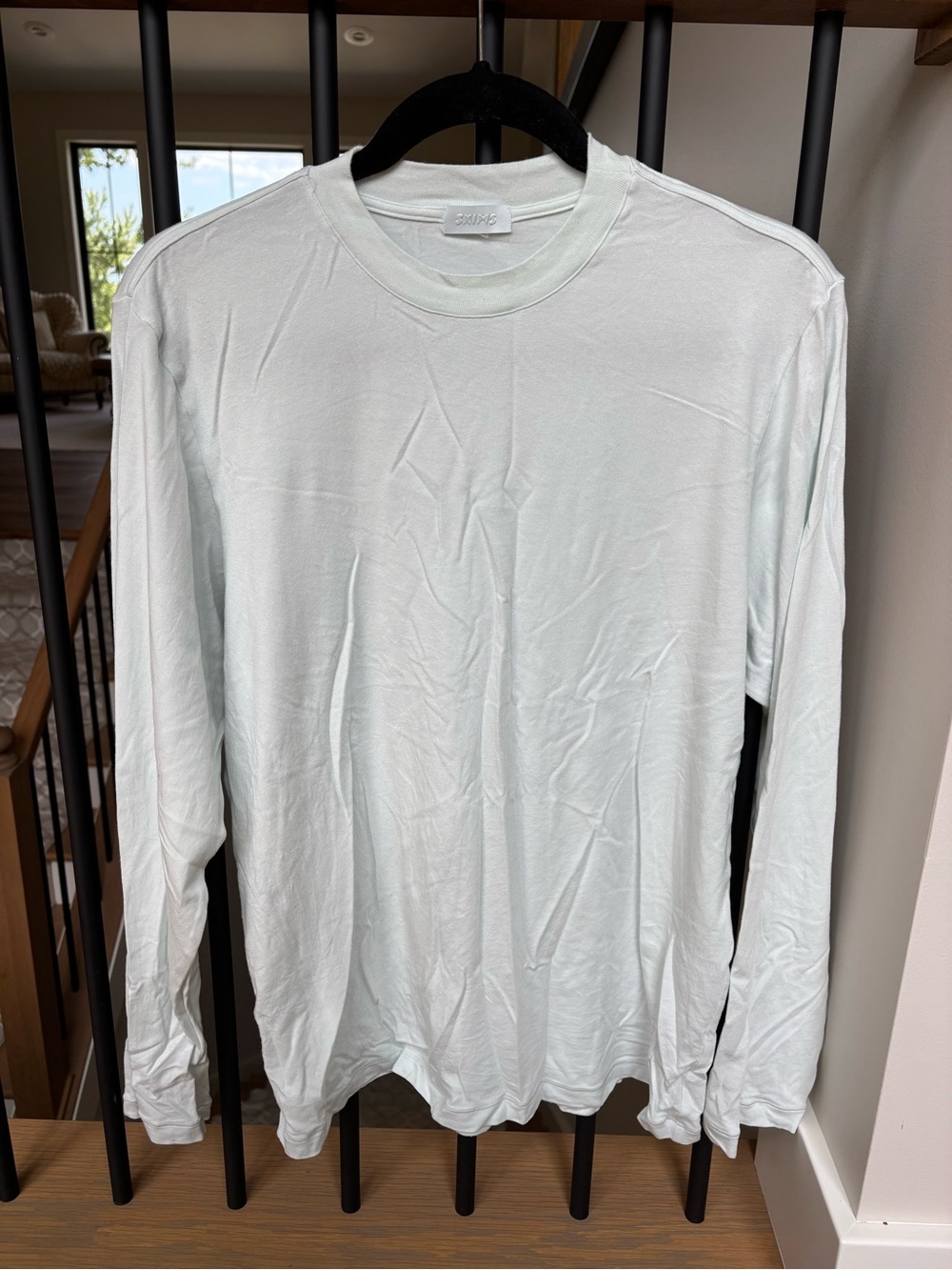 SKIMS Relaxed Fit T-Shirt Light Blue Long Sleeve